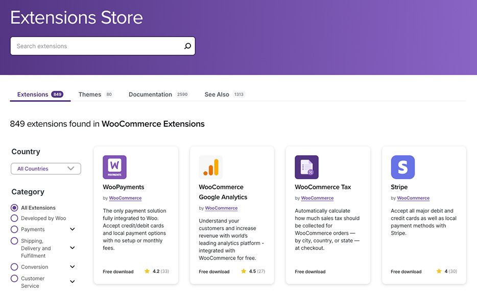 WooCommerce extensions