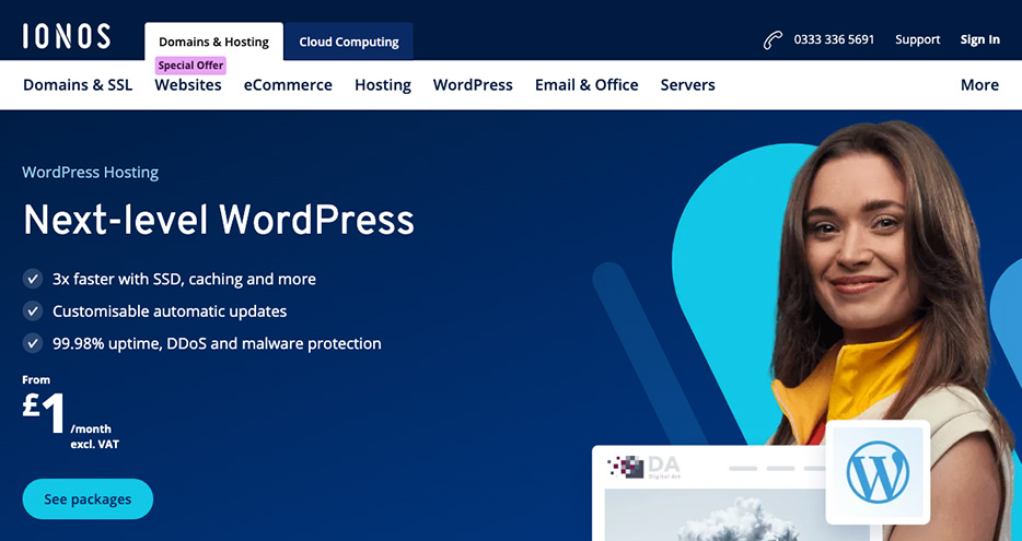 IONOS WordPress hosting review